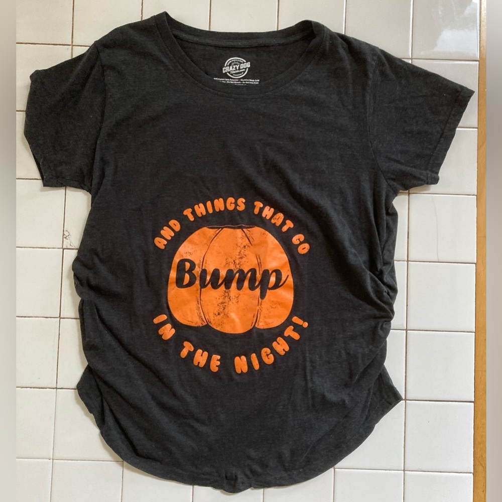 Maternity Distressed Logo “Pumpkin Bump” TShirt